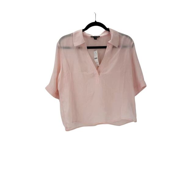 J. Crew Relaxed Fit Bungalow Popover Top Short Sleeve Crepe Delicate Bloom S NWT - Picture 2 of 10